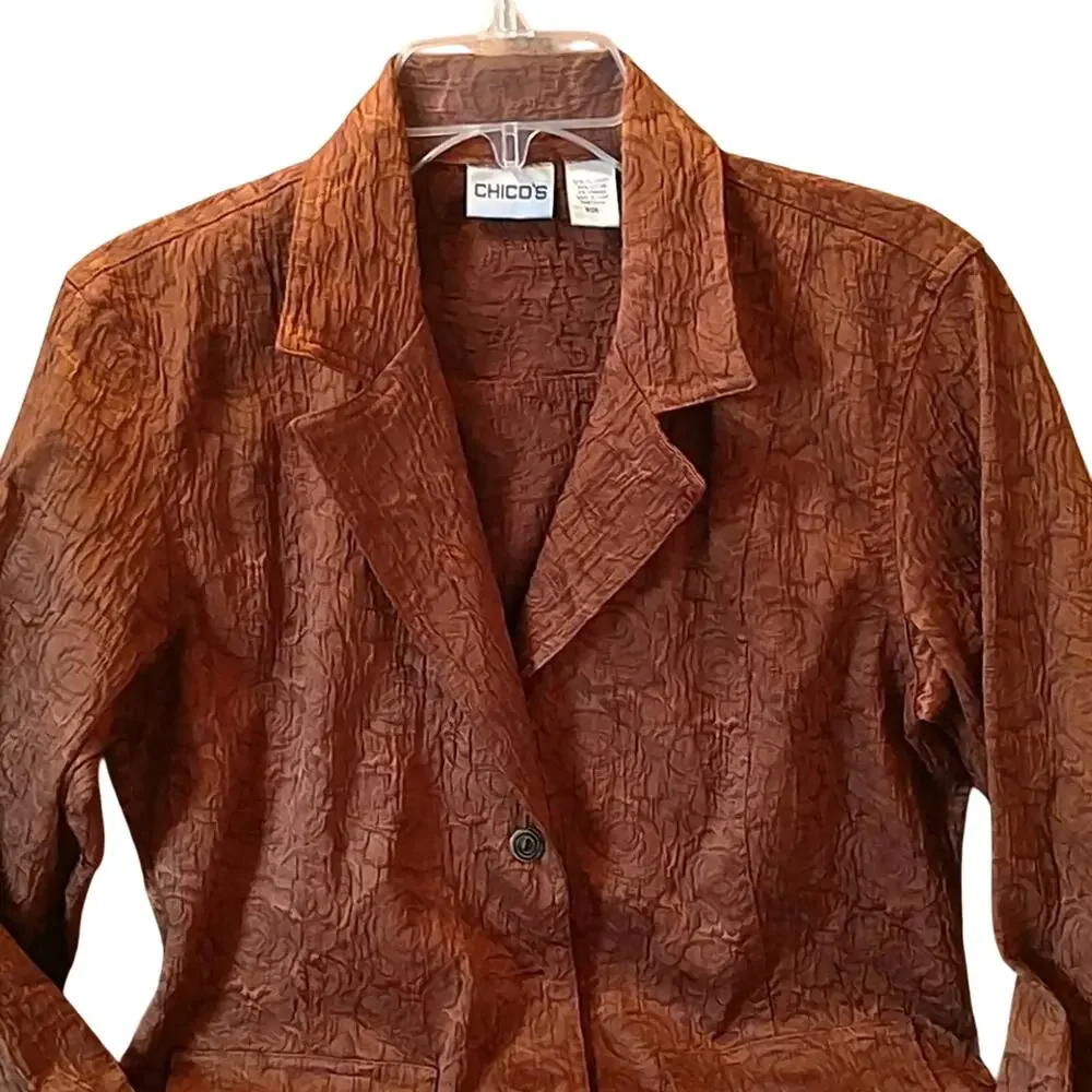 Chico's button front jacket Size 1 Medium Pre-loved - Picture 2 of 5